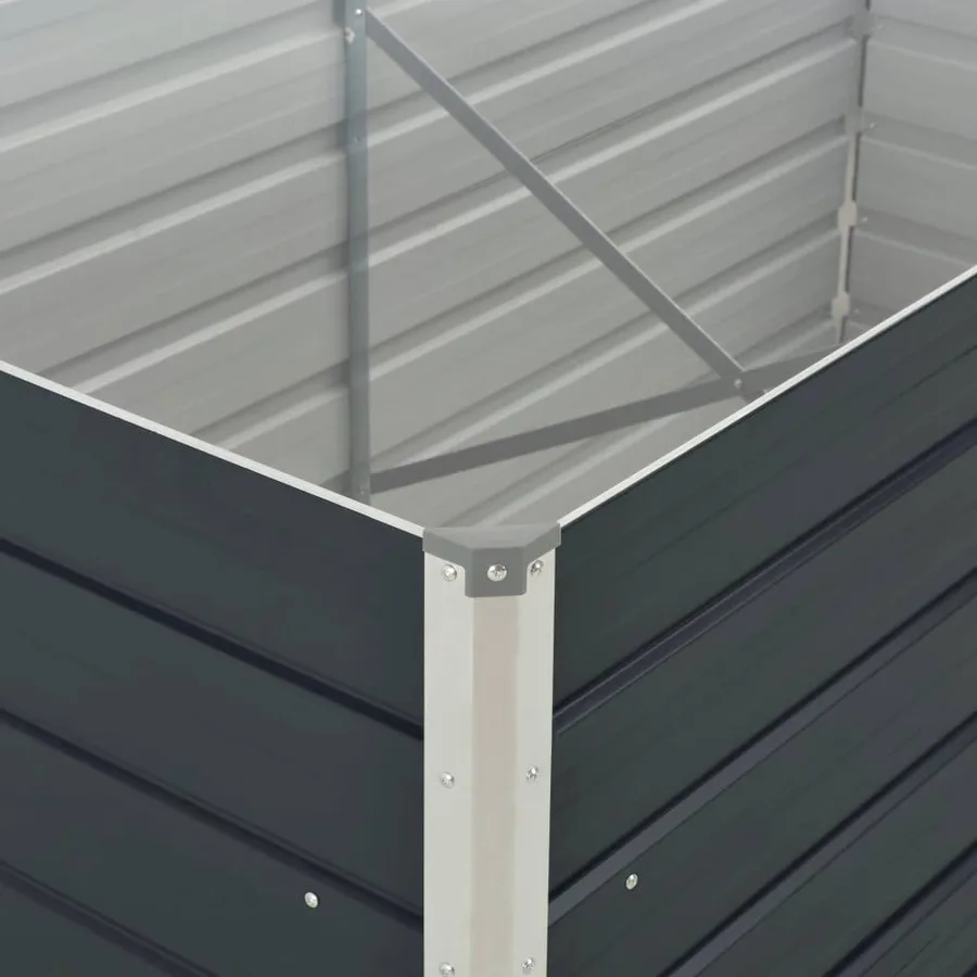 Jardinière 160 x 80 x 45 cm Acier galvanisé Anthracite - 5