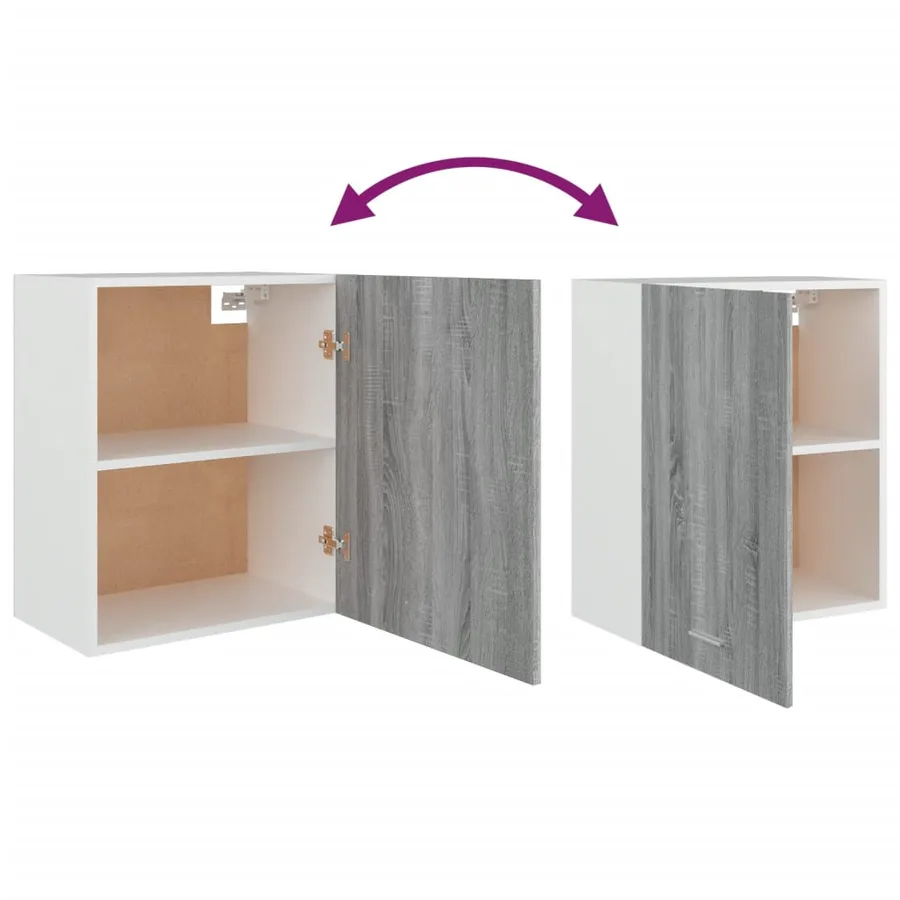 Armoire suspendue "Lyon" Gris Sonoma 50 x 31 x 60 cm Bois d'ingénierie - 7