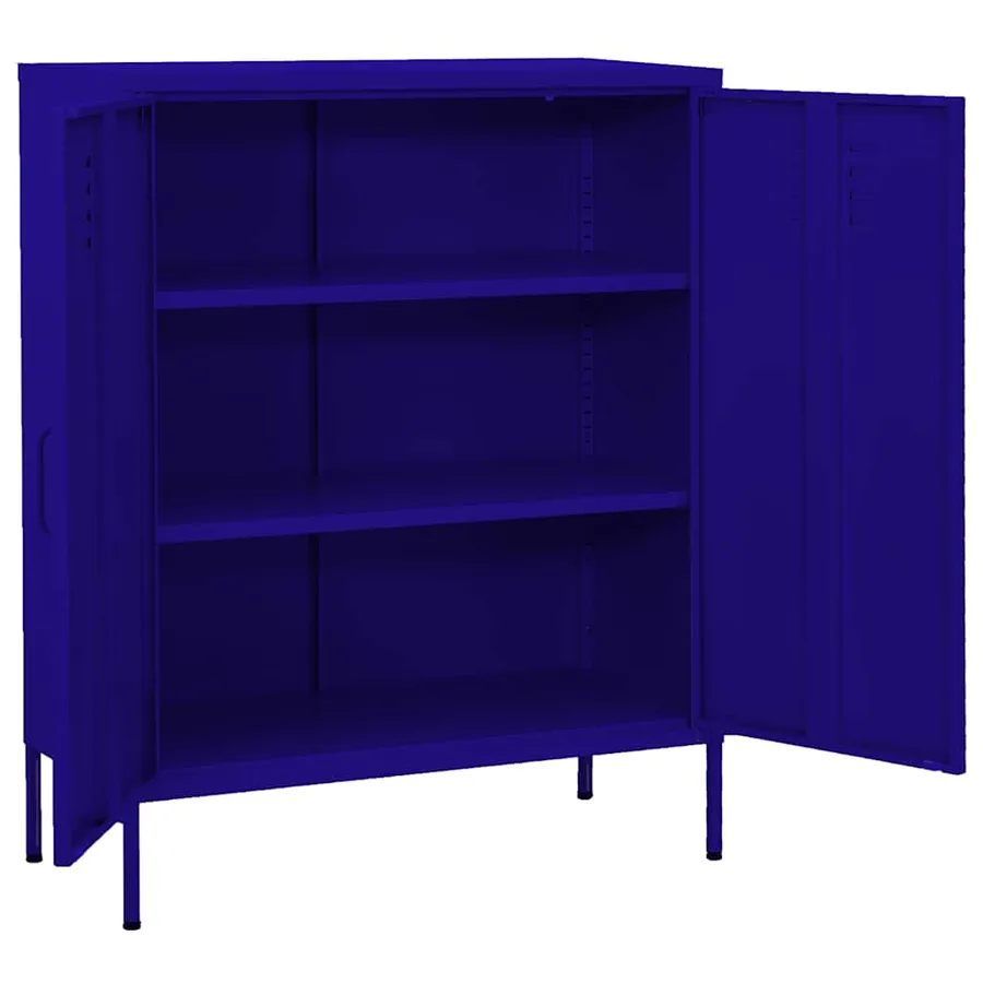 Armoire de rangement Bleu marine 80x35x101,5 cm Acier - 2