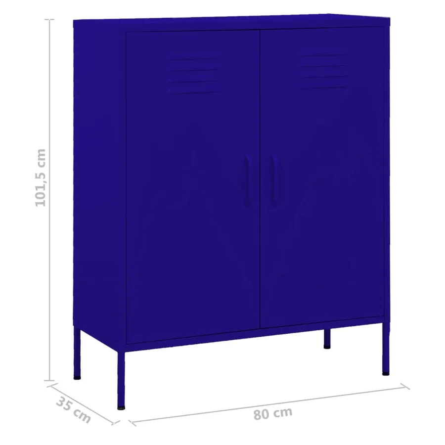 Armoire de rangement Bleu marine 80x35x101,5 cm Acier - 9