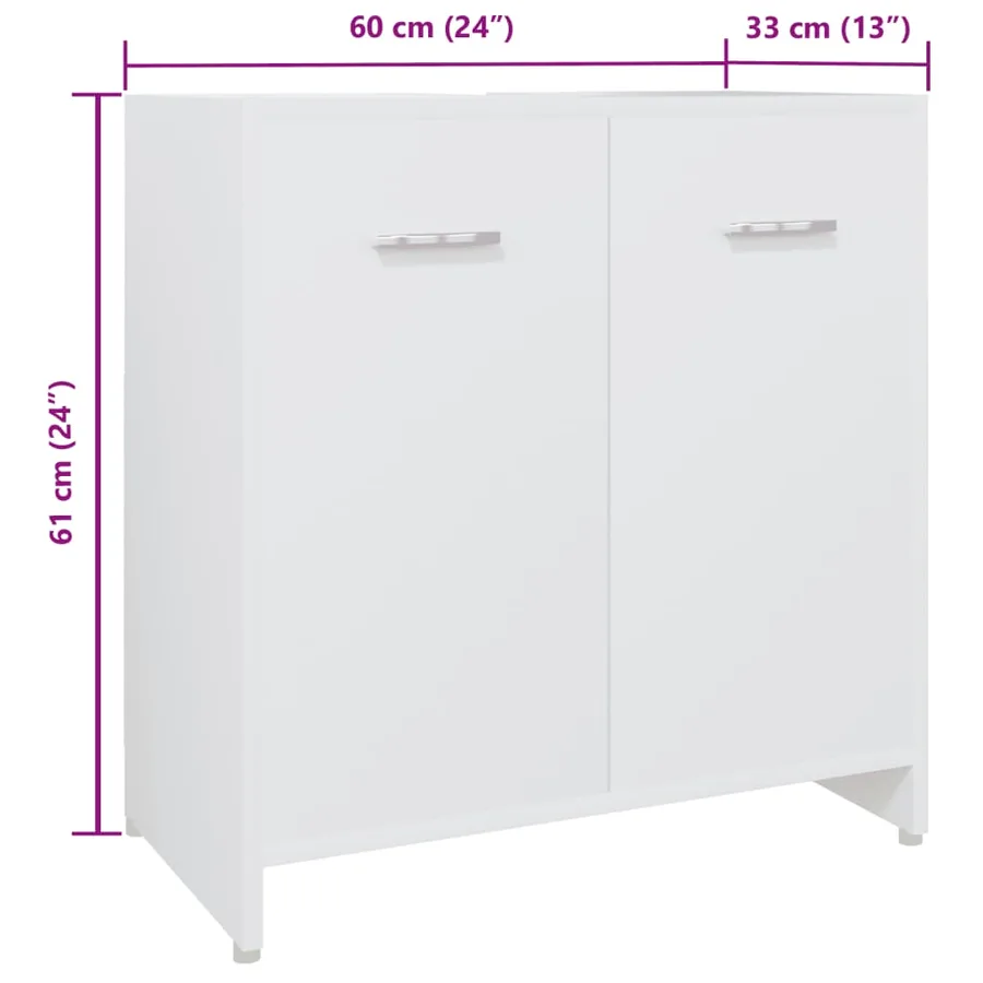 Ensemble de meubles de salle de bain 4 pcs Blanc - 12