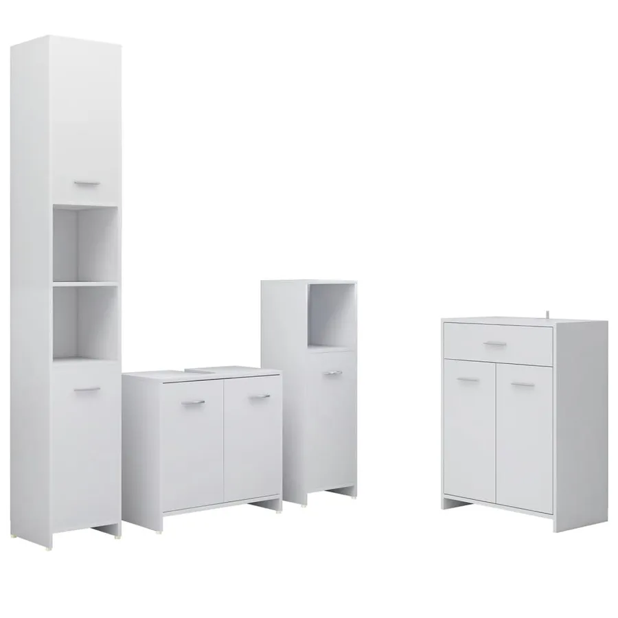 Ensemble de meubles de salle de bain 4 pcs Blanc - 2