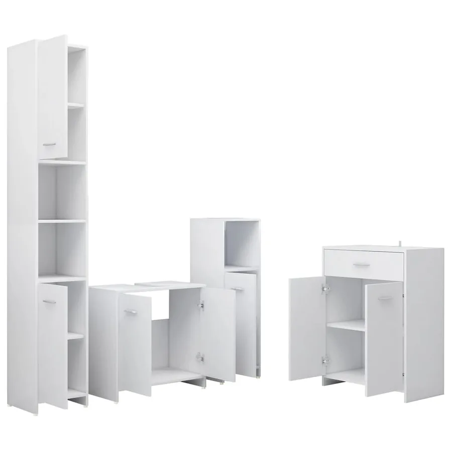 Ensemble de meubles de salle de bain 4 pcs Blanc - 3