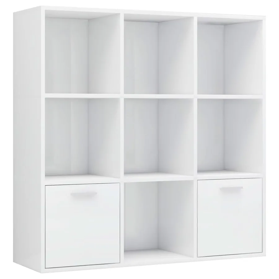 Bibliothèque Blanc brillant 98x30x98 cm Bois d’ingénierie - 2