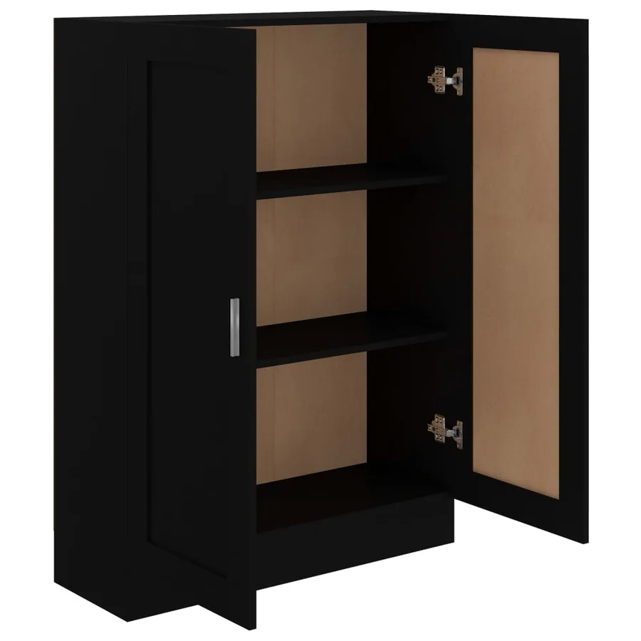 Bibliothèque Noir 82,5x30,5x115 cm Bois d'ingénierie - 4