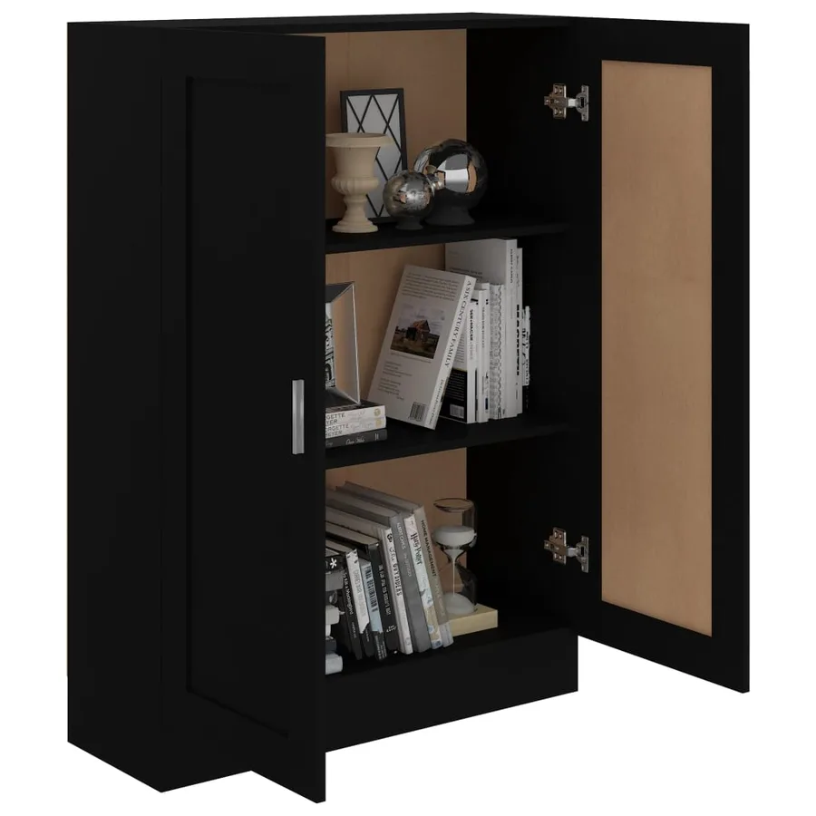 Bibliothèque Noir 82,5x30,5x115 cm Bois d'ingénierie - 7