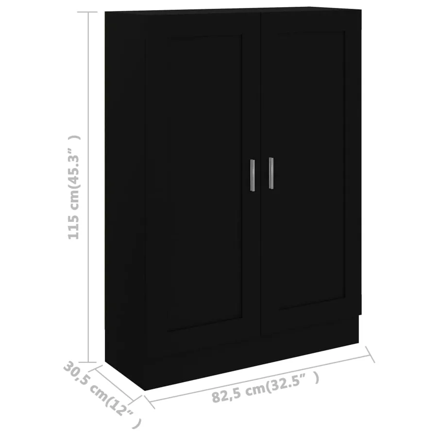 Bibliothèque Noir 82,5x30,5x115 cm Bois d'ingénierie - 8