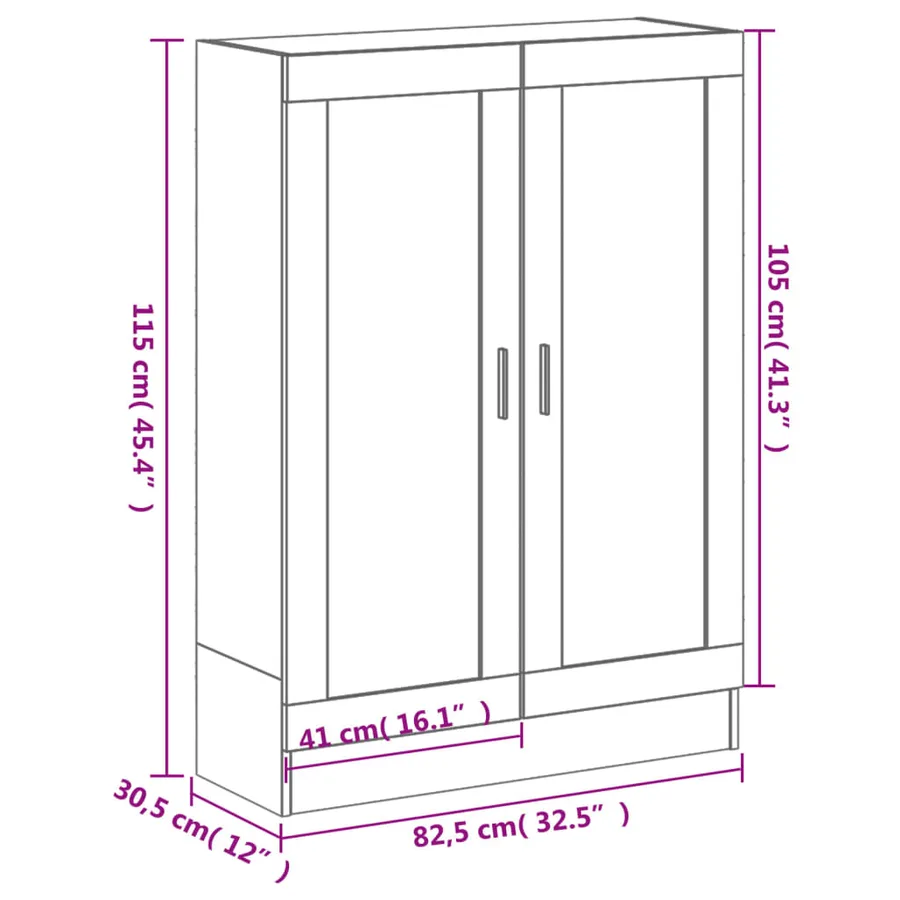 Bibliothèque sonoma gris 82,5x30,5x115 cm bois d'ingénierie - 11