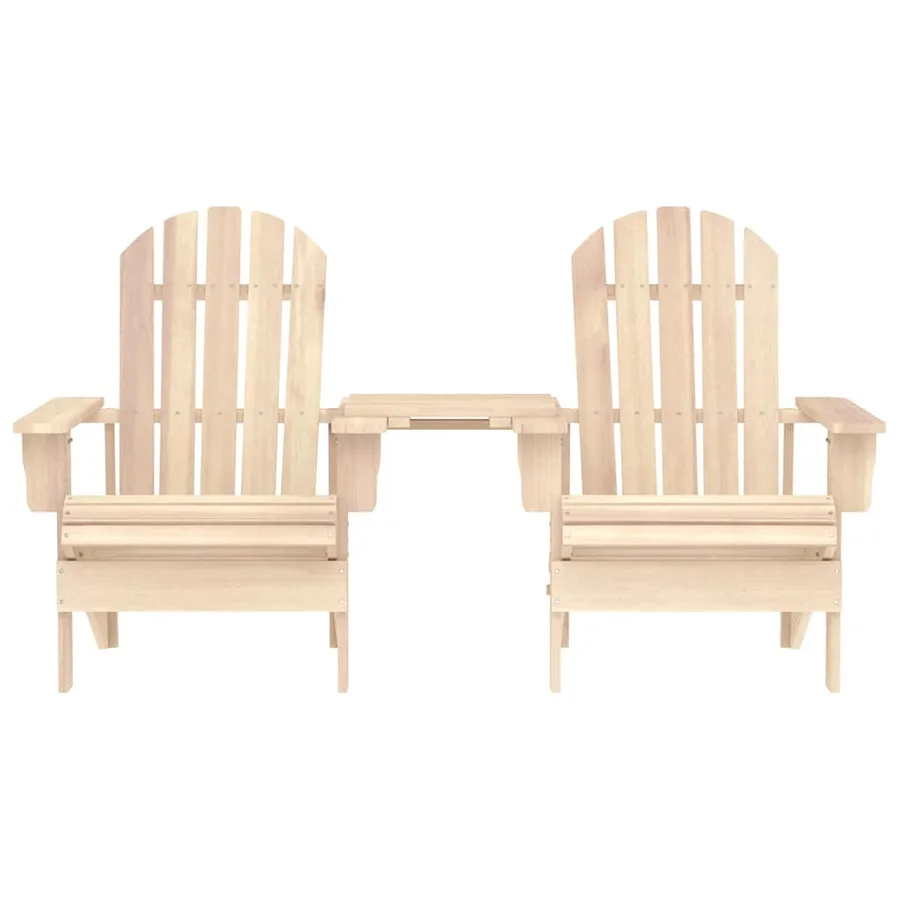 Chaises de jardin Adirondack avec table bois de sapin solide - 2