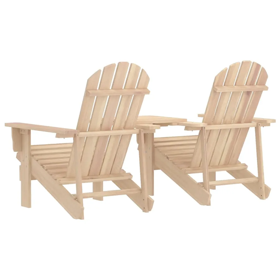 Chaises de jardin Adirondack avec table bois de sapin solide - 4