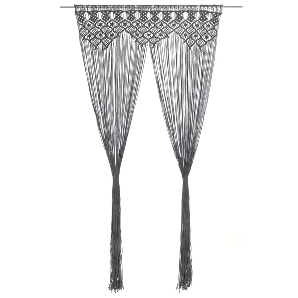 Rideau en macramé Anthracite 140x240 cm Coton