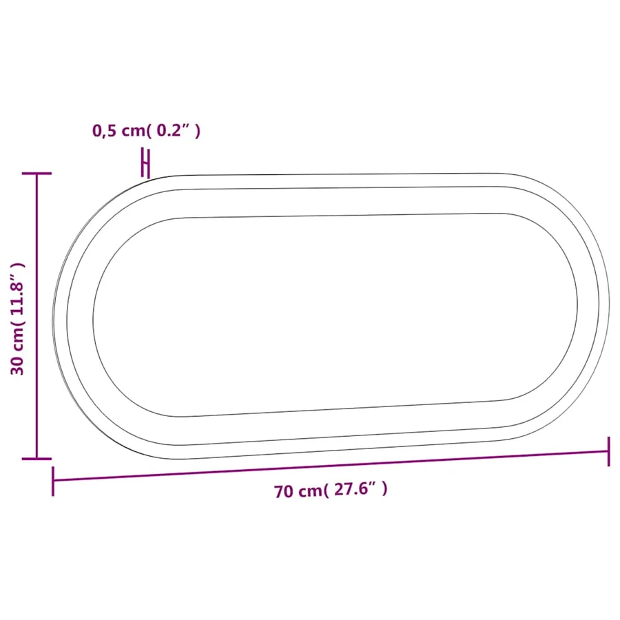 Miroir de salle de bain à LED 70x30 cm ovale - 13