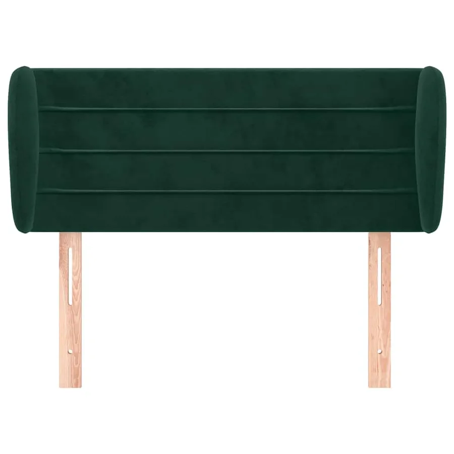 Tête de lit avec oreilles Vert foncé 83x23x78/88 cm Velours - 3