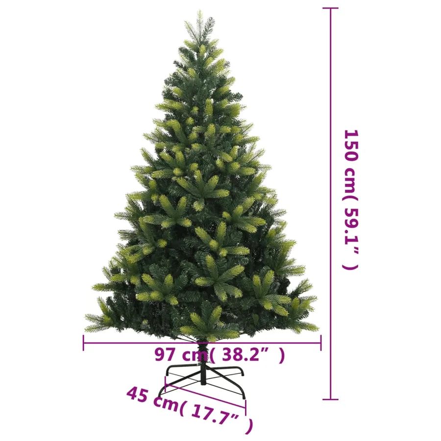 Sapin de Noël artificiel à charnières avec support 150 cm - 9
