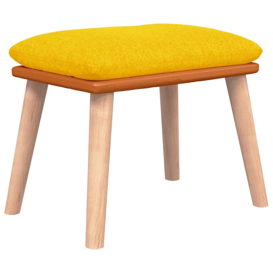 Chaise à bascule avec repose-pied Jaune moutarde Tissu - 8