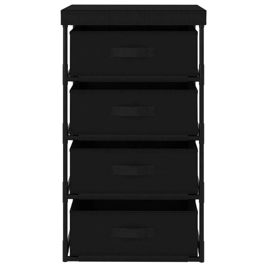 Étagère de rangement avec 4 paniers en tissu Acier Noir - 2