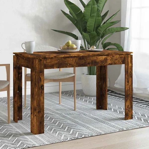 Table à dîner chêne fumé 120x60x76 cm bois d'ingénierie