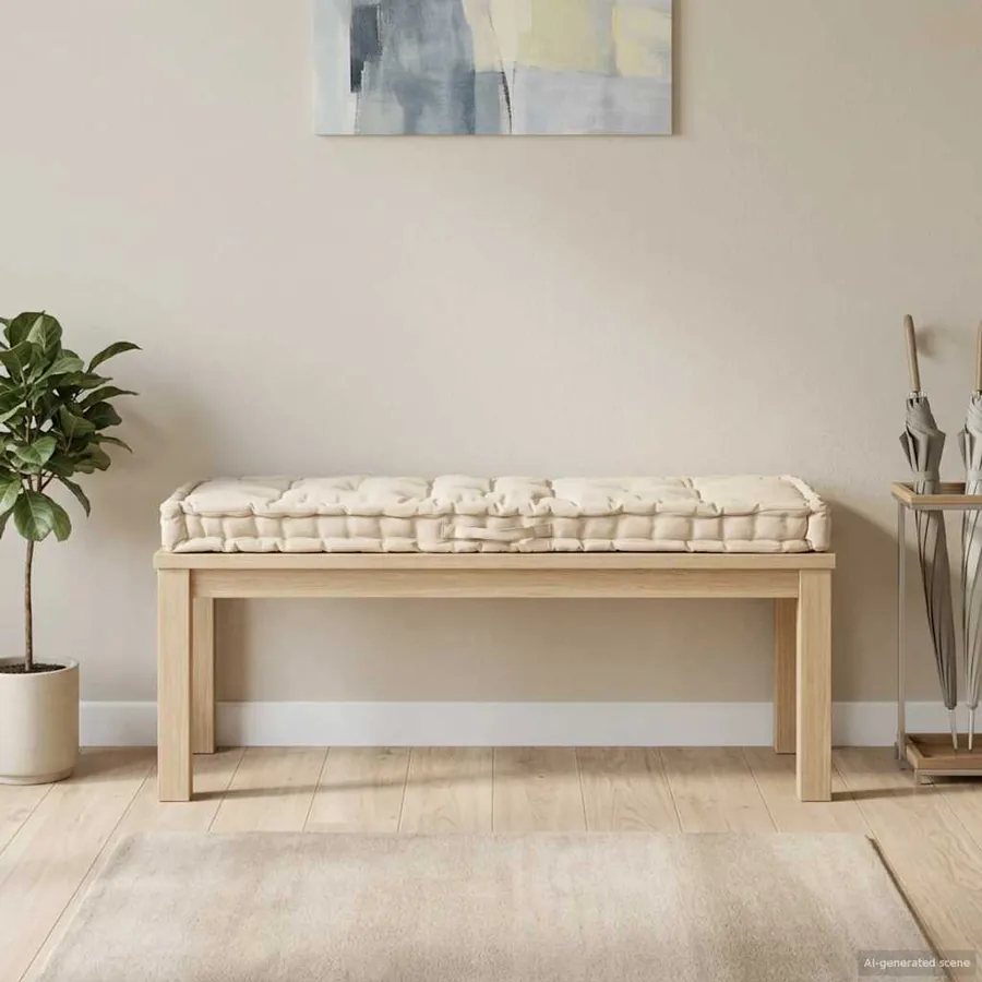 Coussin de plancher de palette Coton 120x40x7 cm Beige