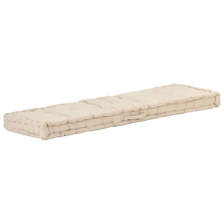 Coussin de plancher de palette Coton 120x40x7 cm Beige - 2