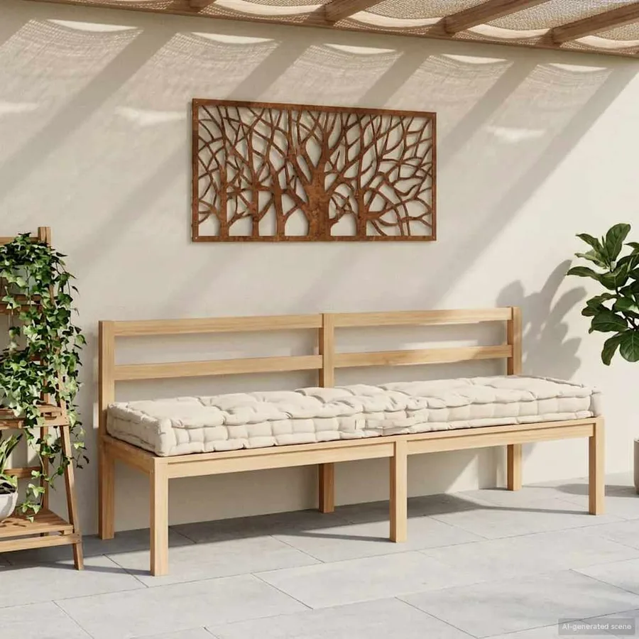 Coussin de plancher de palette Coton 120x40x7 cm Beige - 3