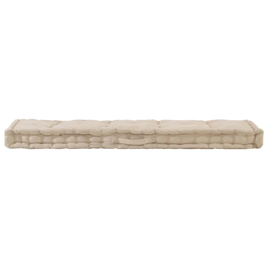 Coussin de plancher de palette Coton 120x40x7 cm Beige - 4