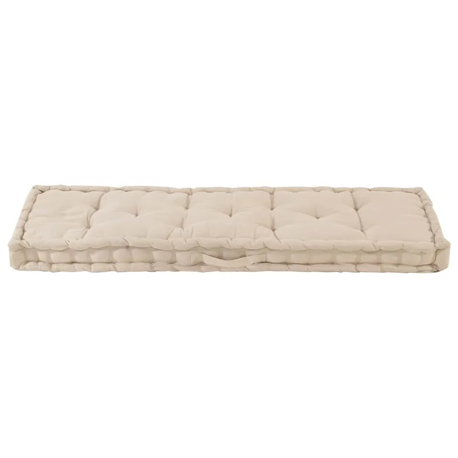 Coussin de plancher de palette Coton 120x40x7 cm Beige - 5