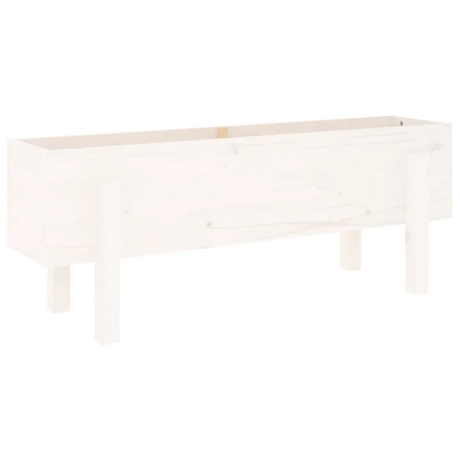Lit surélevé de jardin blanc 101x30x38 cm bois de pin massif - 2