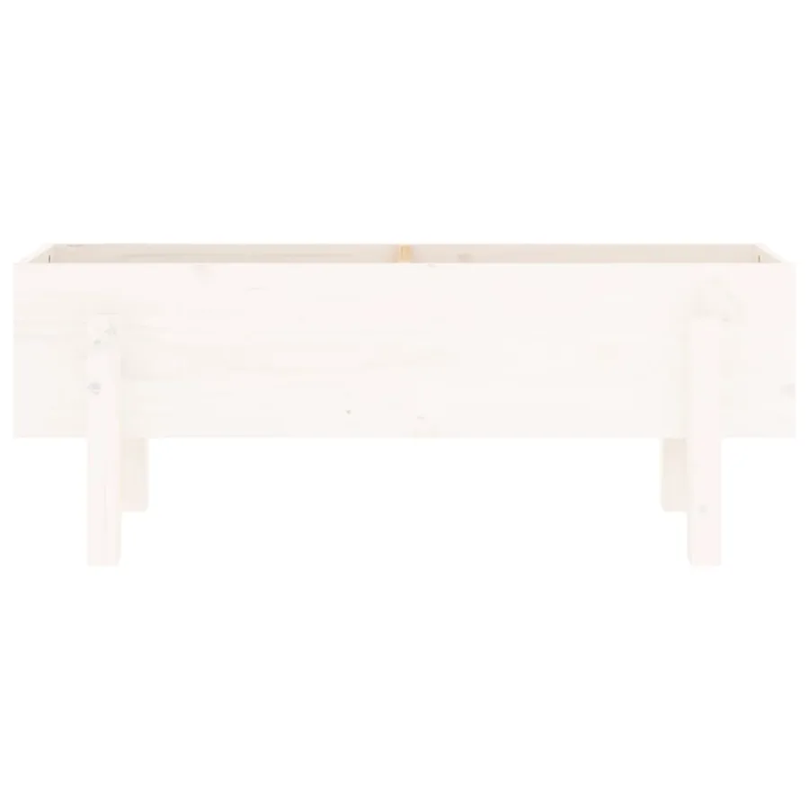 Lit surélevé de jardin blanc 101x30x38 cm bois de pin massif - 6