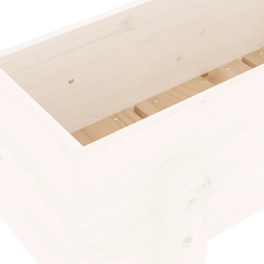 Lit surélevé de jardin blanc 101x30x38 cm bois de pin massif - 7