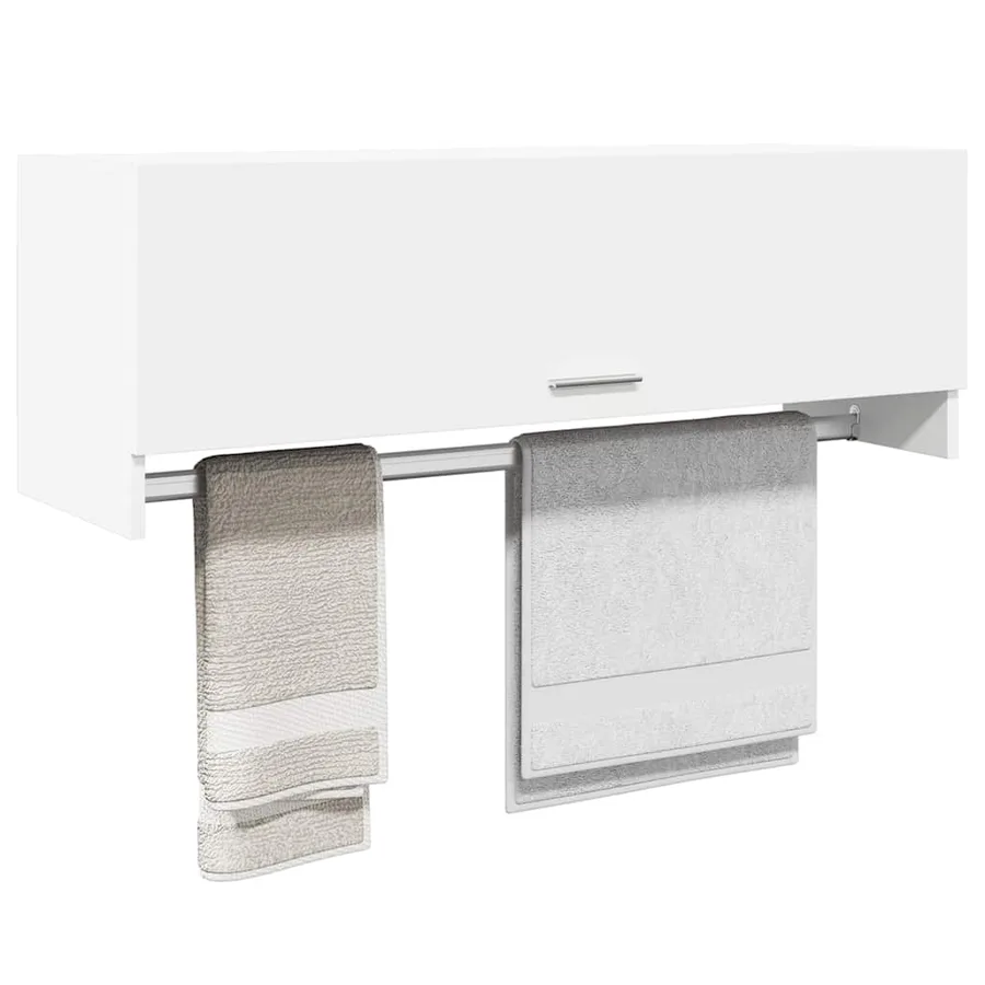 Garde-robe blanc 100x32,5x35 cm bois d'ingénierie - 3
