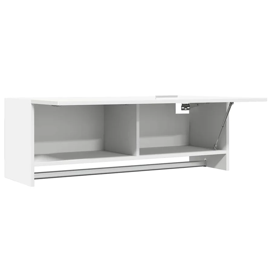 Garde-robe blanc 100x32,5x35 cm bois d'ingénierie - 5