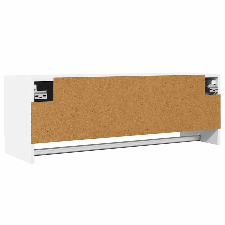 Garde-robe blanc 100x32,5x35 cm bois d'ingénierie - 7
