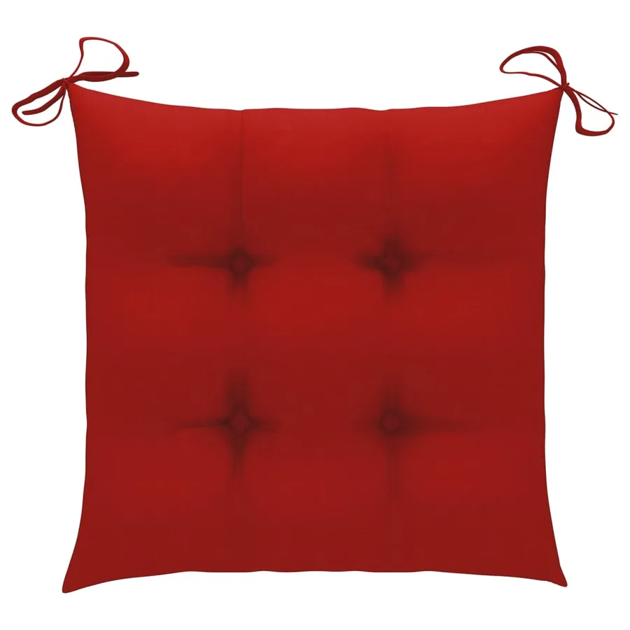 Chaises pliables de jardin avec coussins lot de 4 Teck solide - 10
