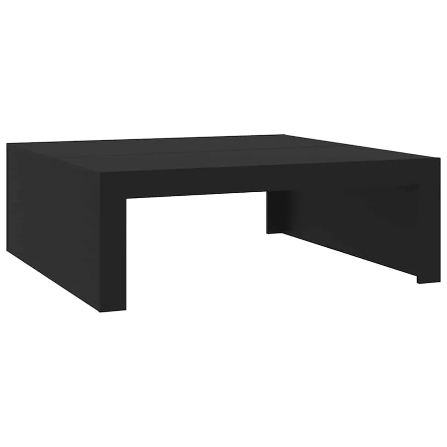 Table basse noir 100x100x35 cm bois d'ingénierie - 2