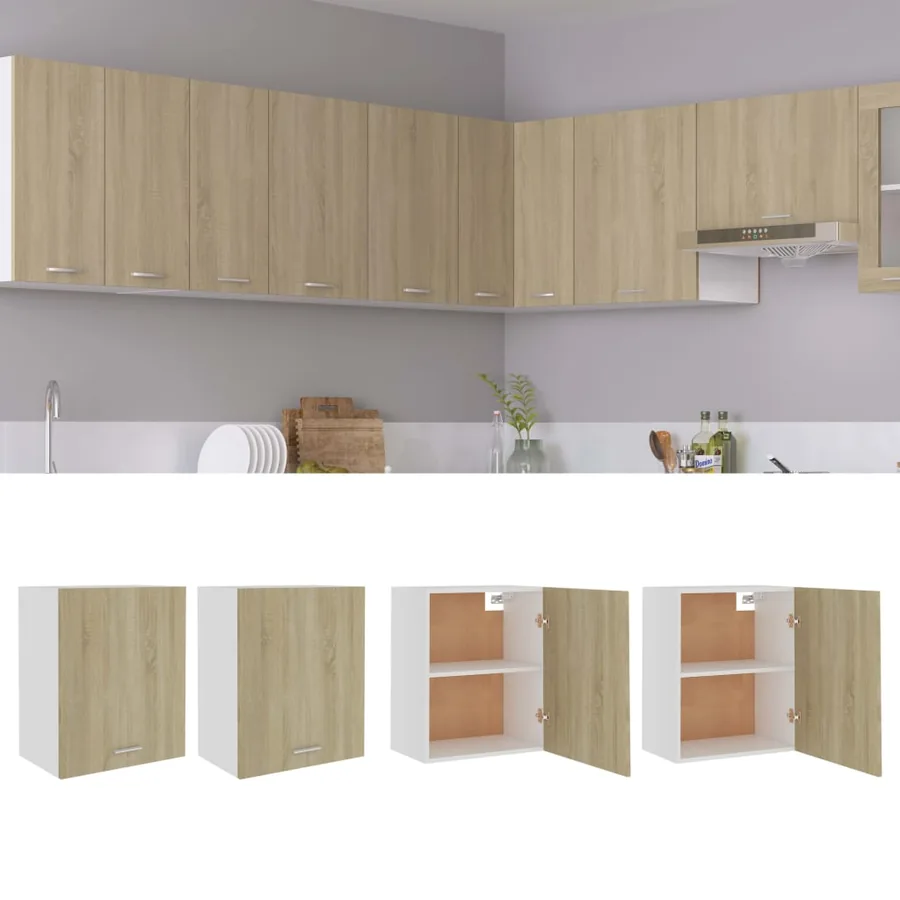 Armoires suspendues 2 pièces "Lyon" Chêne Sonoma 50x31x60 cm Bois d'ingénierie