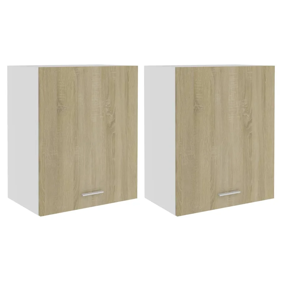 Armoires suspendues 2 pièces "Lyon" Chêne Sonoma 50x31x60 cm Bois d'ingénierie - 2