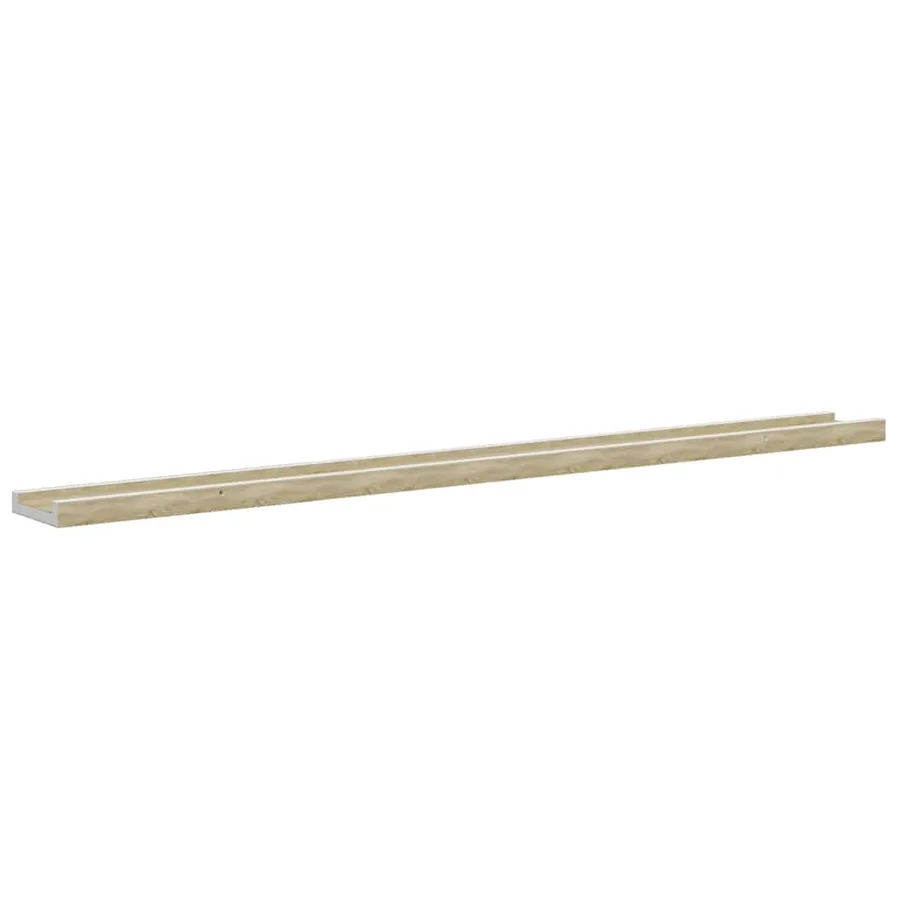 Étagères murales 2 pcs blanc et chêne sonoma 100x9x3 cm - 8