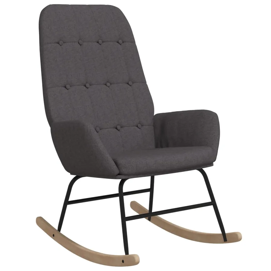 Chaise à bascule Gris foncé Tissu - 2