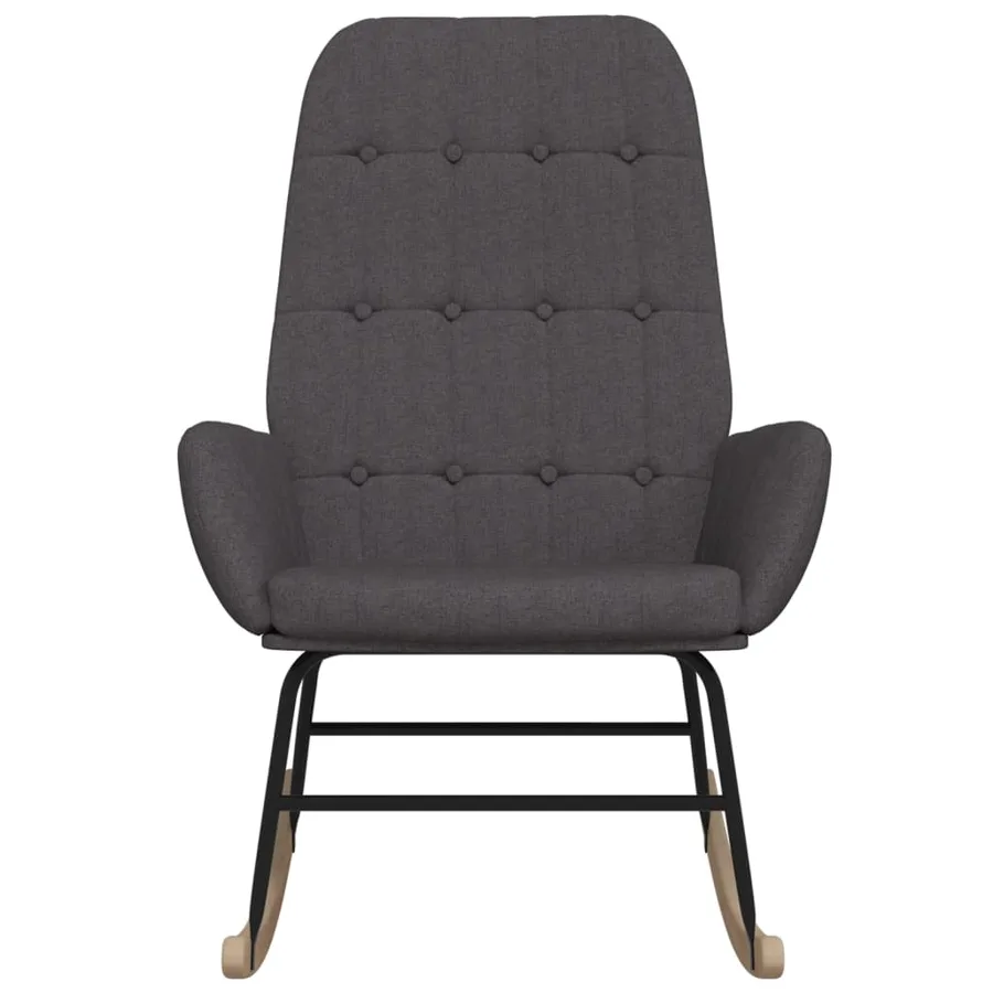 Chaise à bascule Gris foncé Tissu - 3
