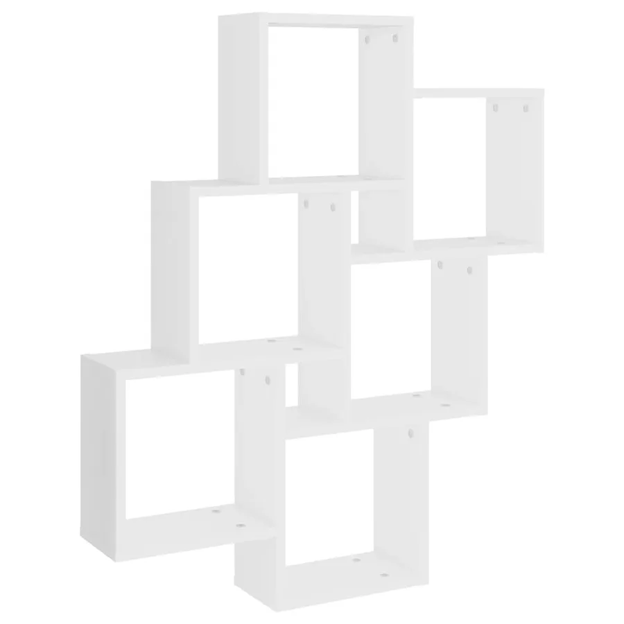 Étagère murale cube Blanc 78x15x93 cm Bois d’ingénierie - 2