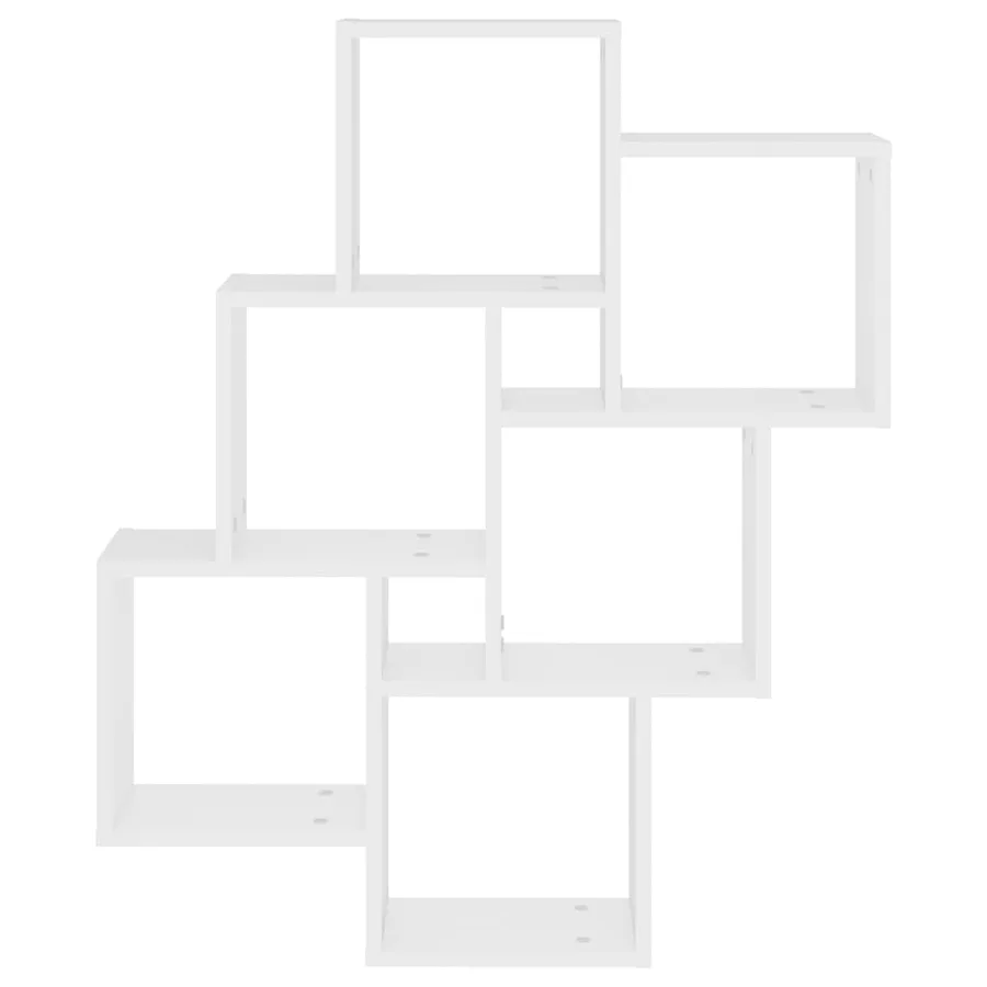 Étagère murale cube Blanc 78x15x93 cm Bois d’ingénierie - 4