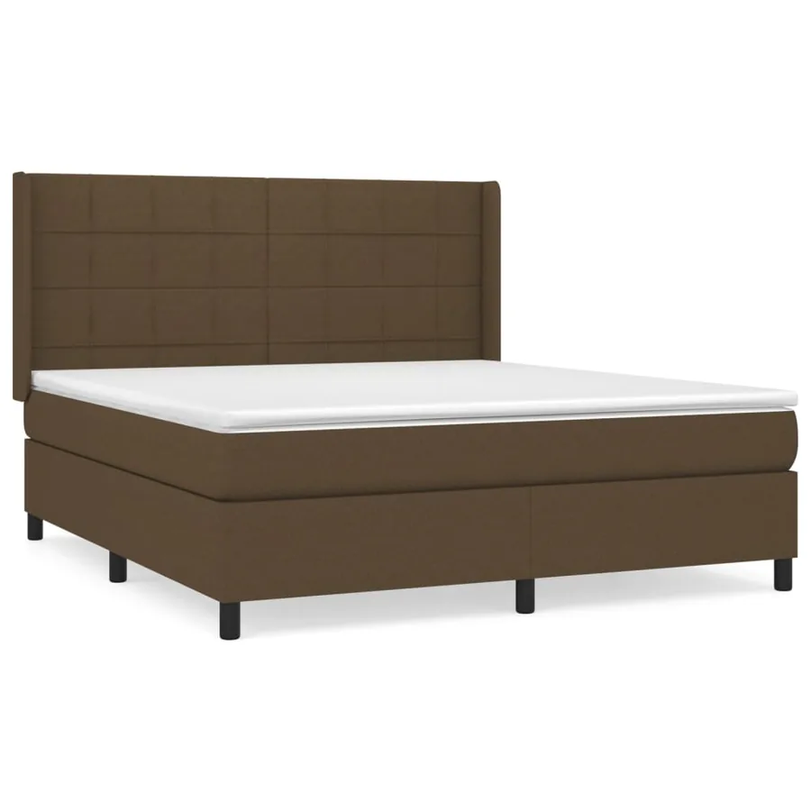 Sommier à lattes de lit avec matelas Marron foncé 180x200 cm - 2