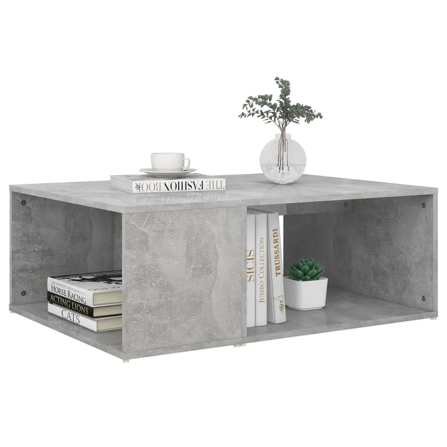 Table basse gris béton 90x67x33 cm bois d'ingénierie - 5