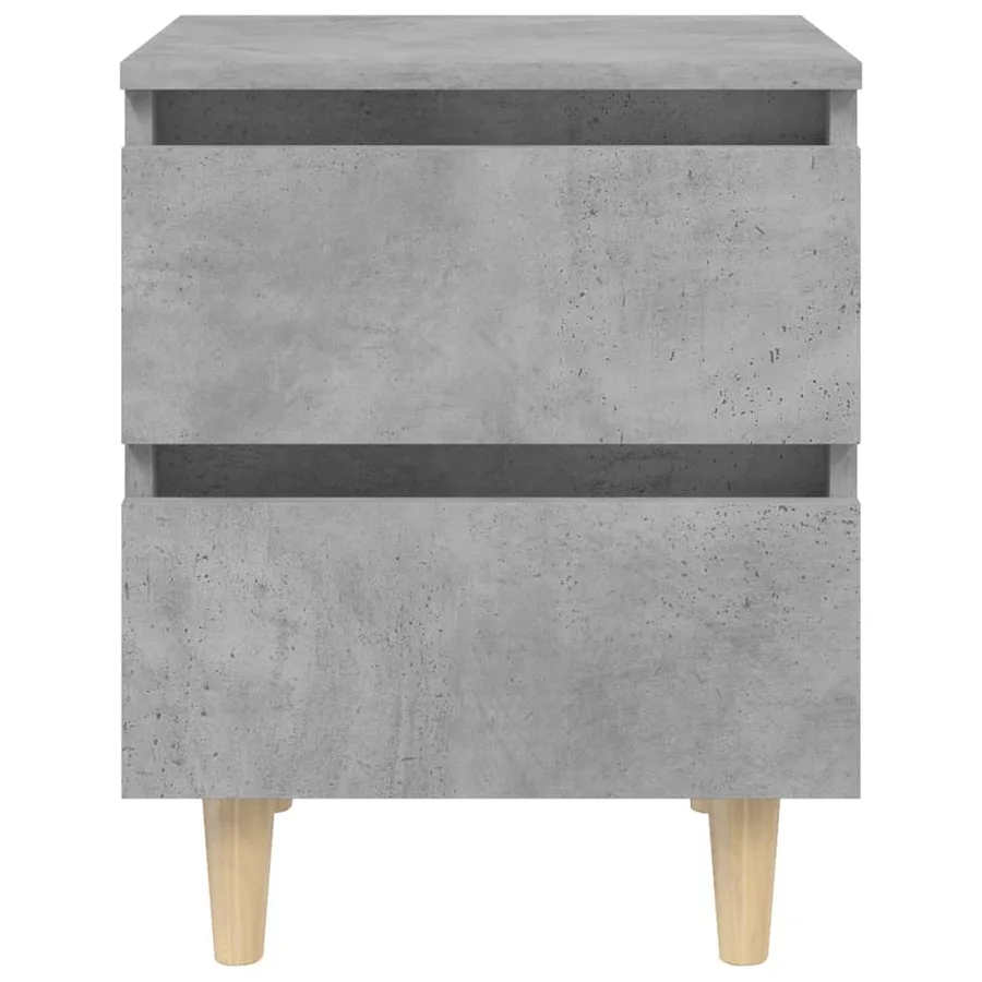Tables de chevet pieds en pin 2 pcs gris béton 40x35x50 cm - 4