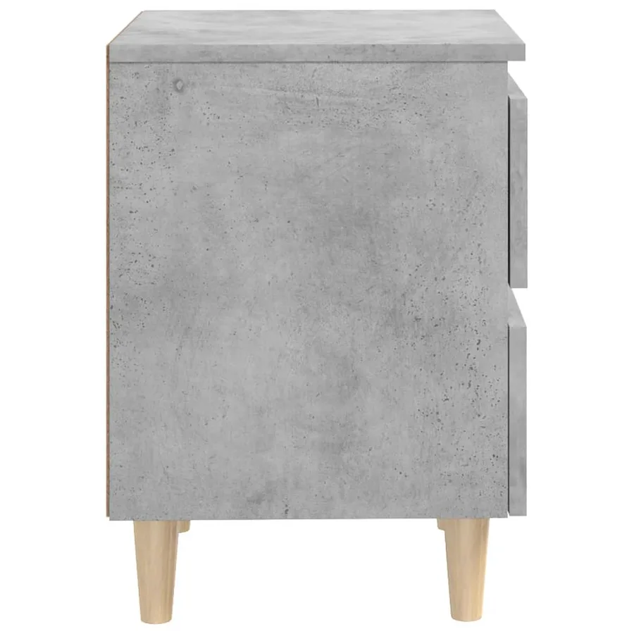 Tables de chevet pieds en pin 2 pcs gris béton 40x35x50 cm - 5