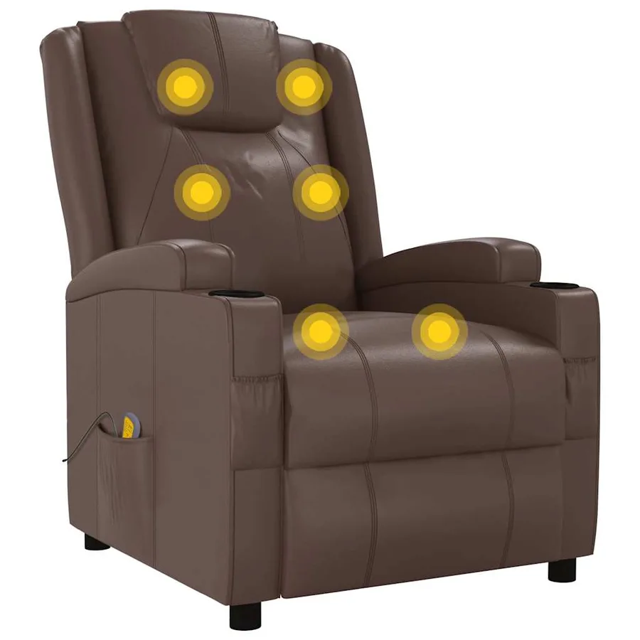 Fauteuil de massage Marron Similicuir - 6