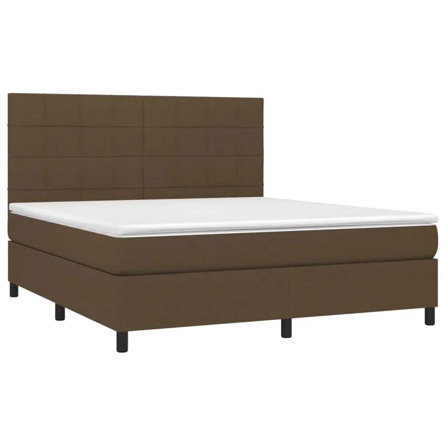 Sommier à lattes de lit avec matelas Marron foncé 180x200 cm - 3