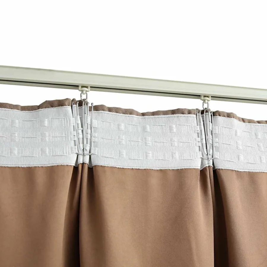 Rideaux occultants avec crochets 2 pcs Taupe 140x175 cm - 4