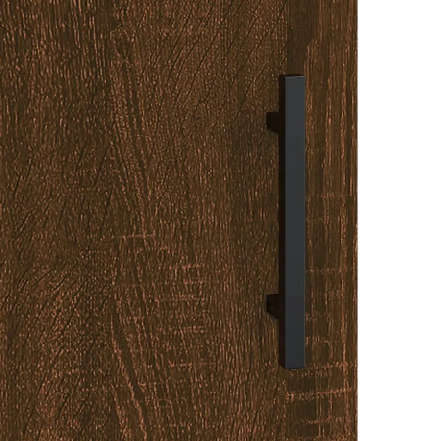 Buffet haut chêne marron 69,5x31x115 cm bois d'ingénierie - 10