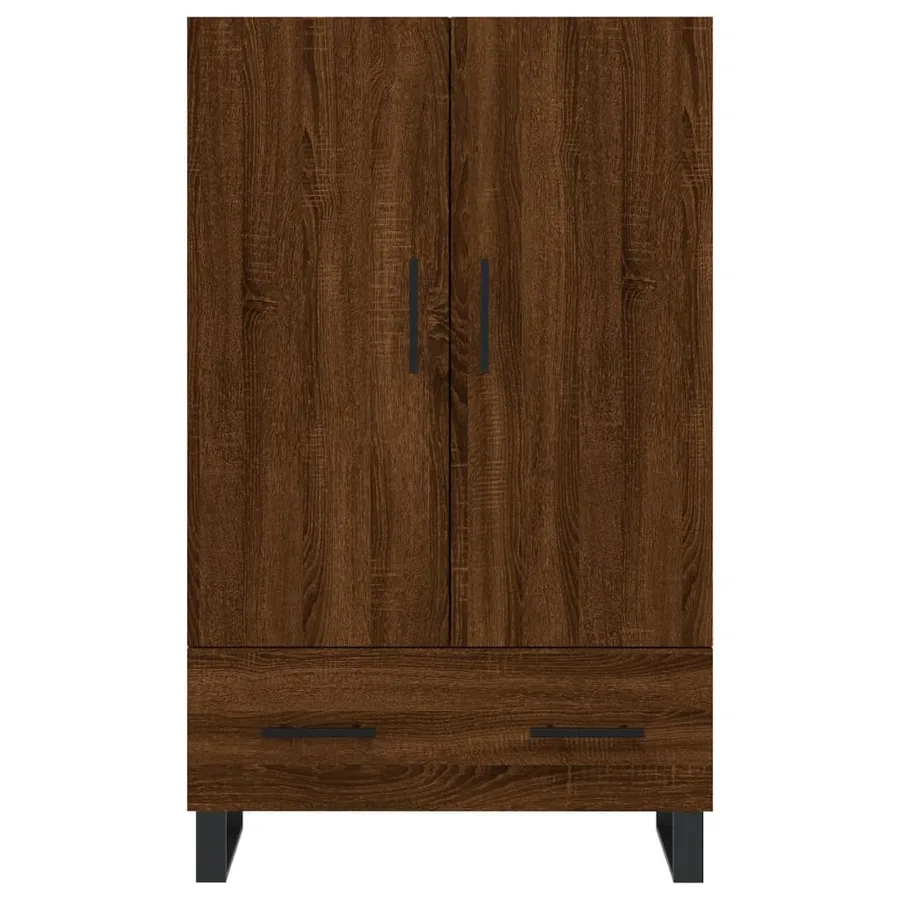 Buffet haut chêne marron 69,5x31x115 cm bois d'ingénierie - 6